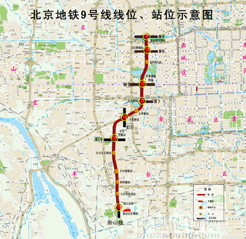 北京地鐵9號線線位