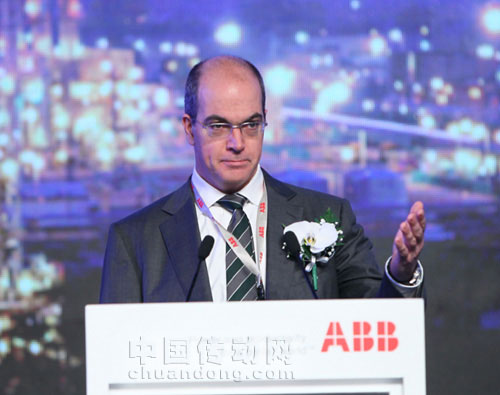 ABB北亞區(qū)總裁，ABB（中國）有限公司董事長兼總裁方秦在2012ABB自動(dòng)化世界開幕式上作主旨演講